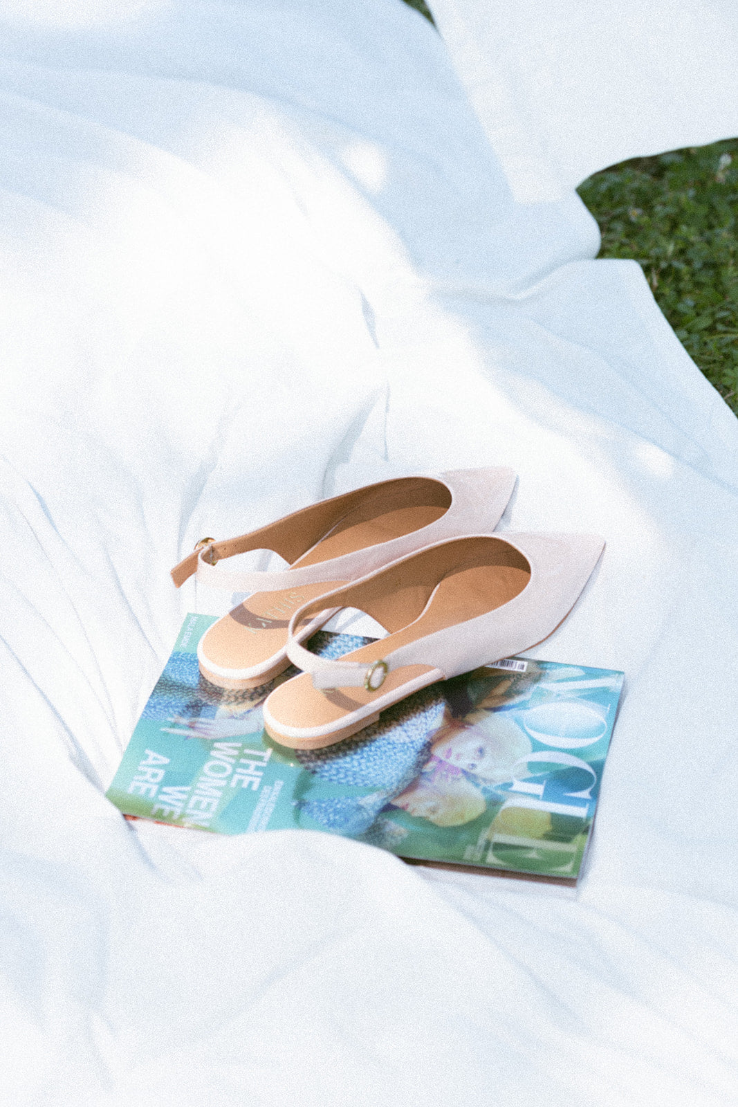 Slingback Ballerinas als elegante Brautschuhe in Übergröße