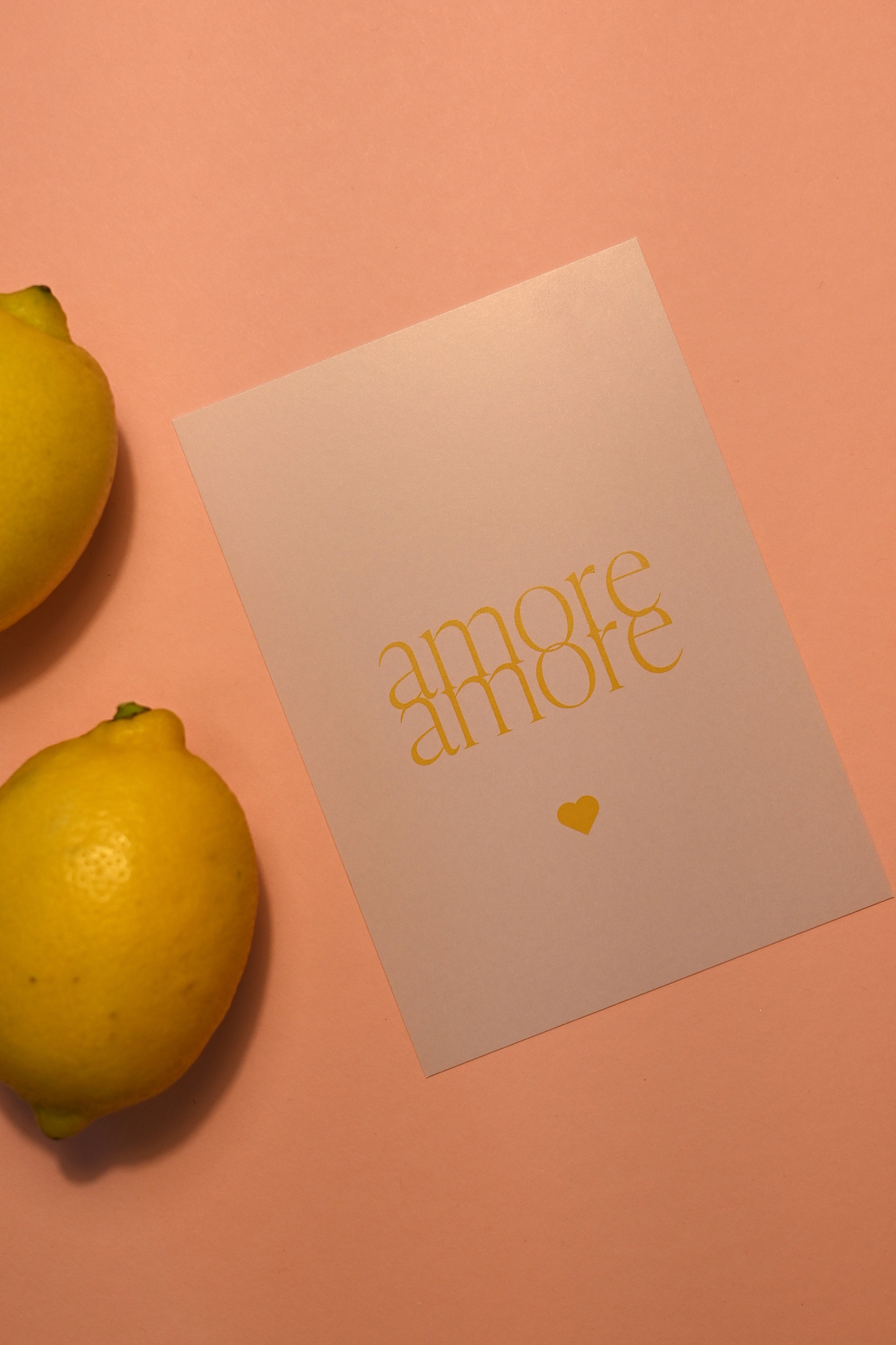 Postcard amore amore rosa
