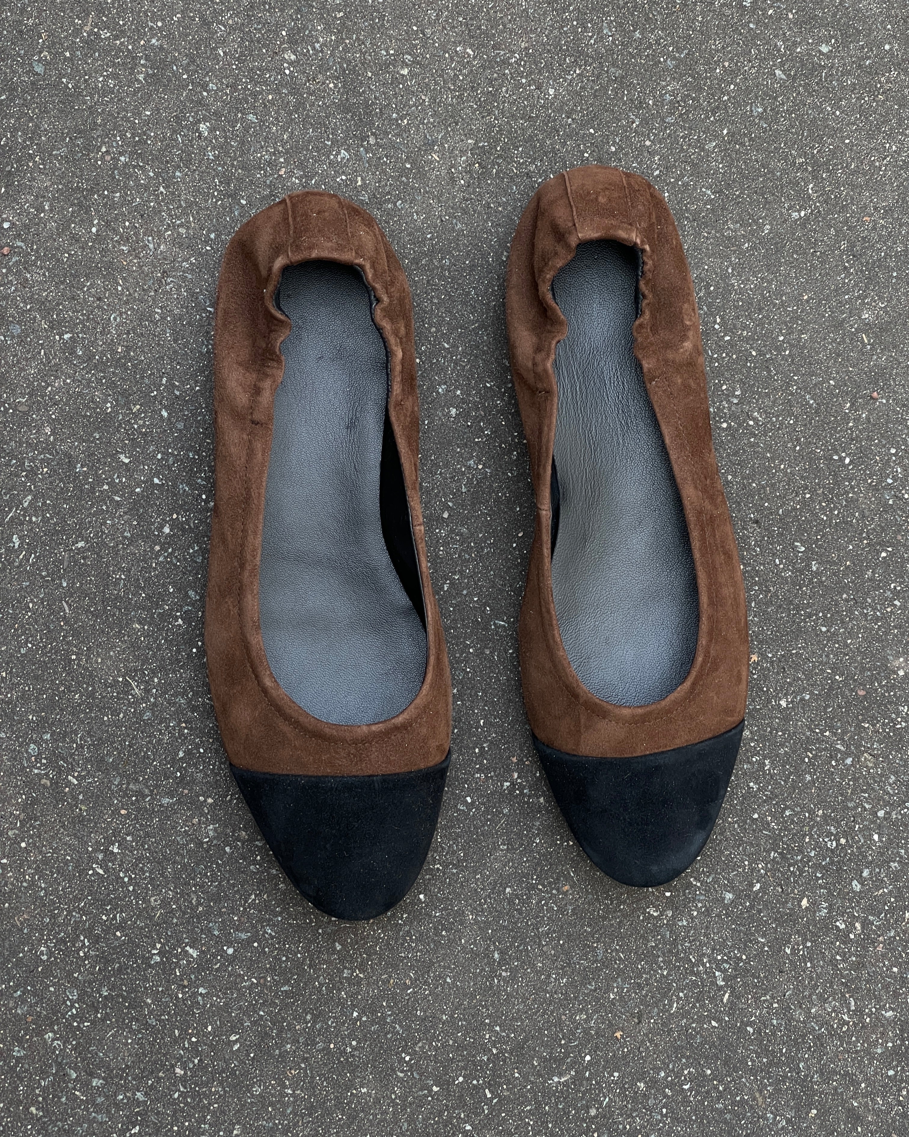 Braune Ballerinas in Übergröße für Damen große Schuhgrößen 42–46