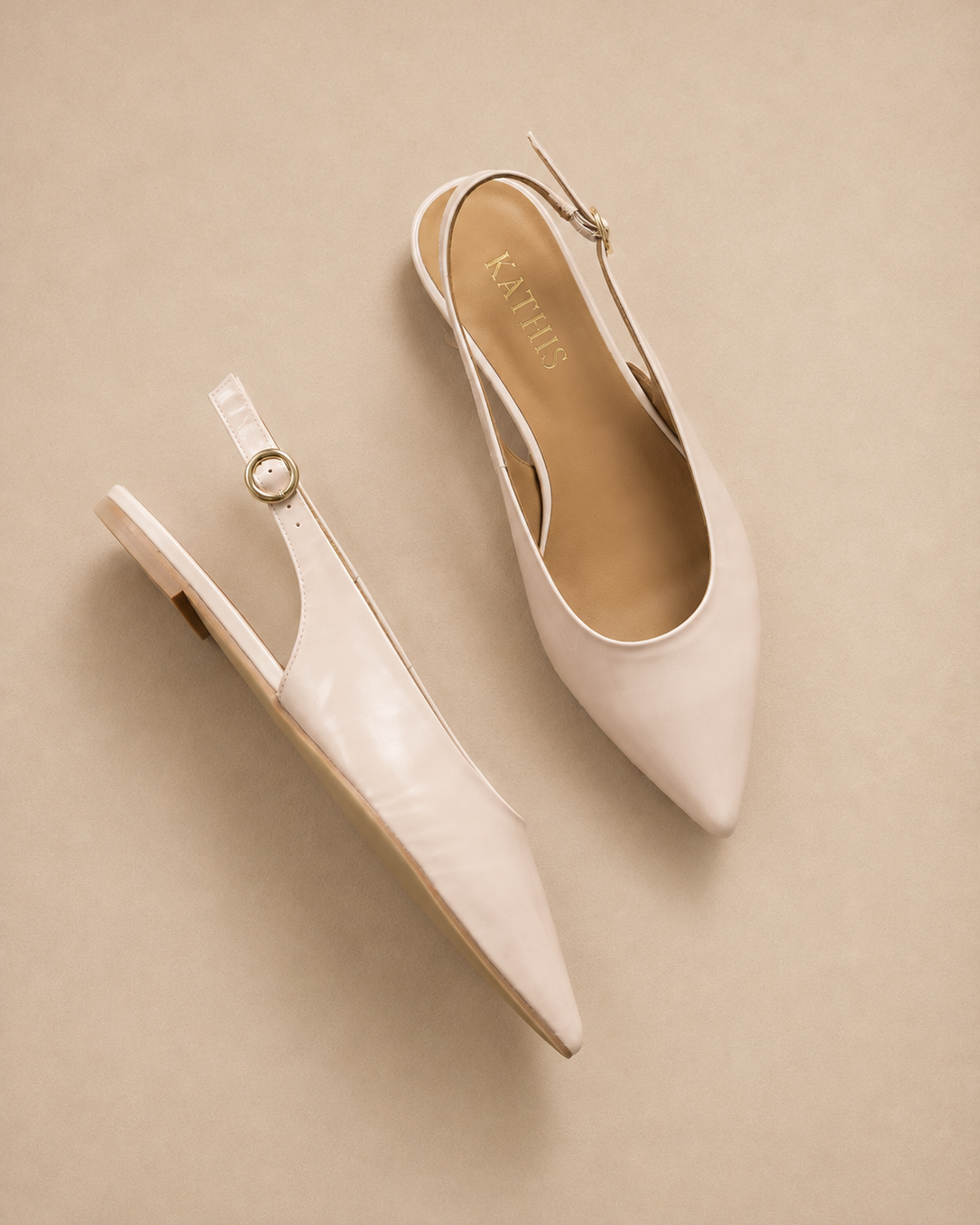 Slingback Ballerinas in Übergröße Nude Lack No.06 für Damen Größe 42 bis 46