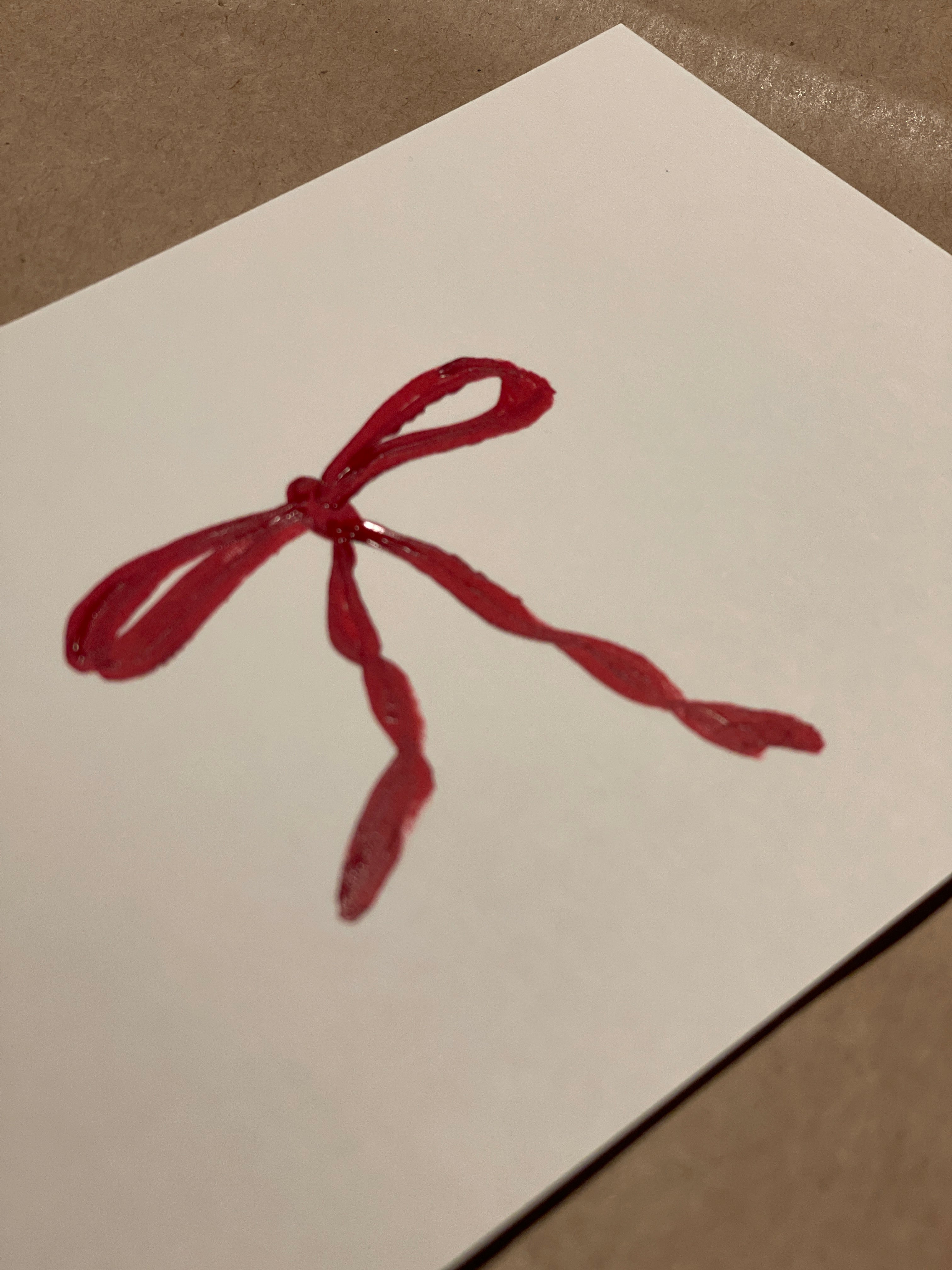 weihnachtskarte-rote-schleife-handgemalt-kathis-shoes merry christmas