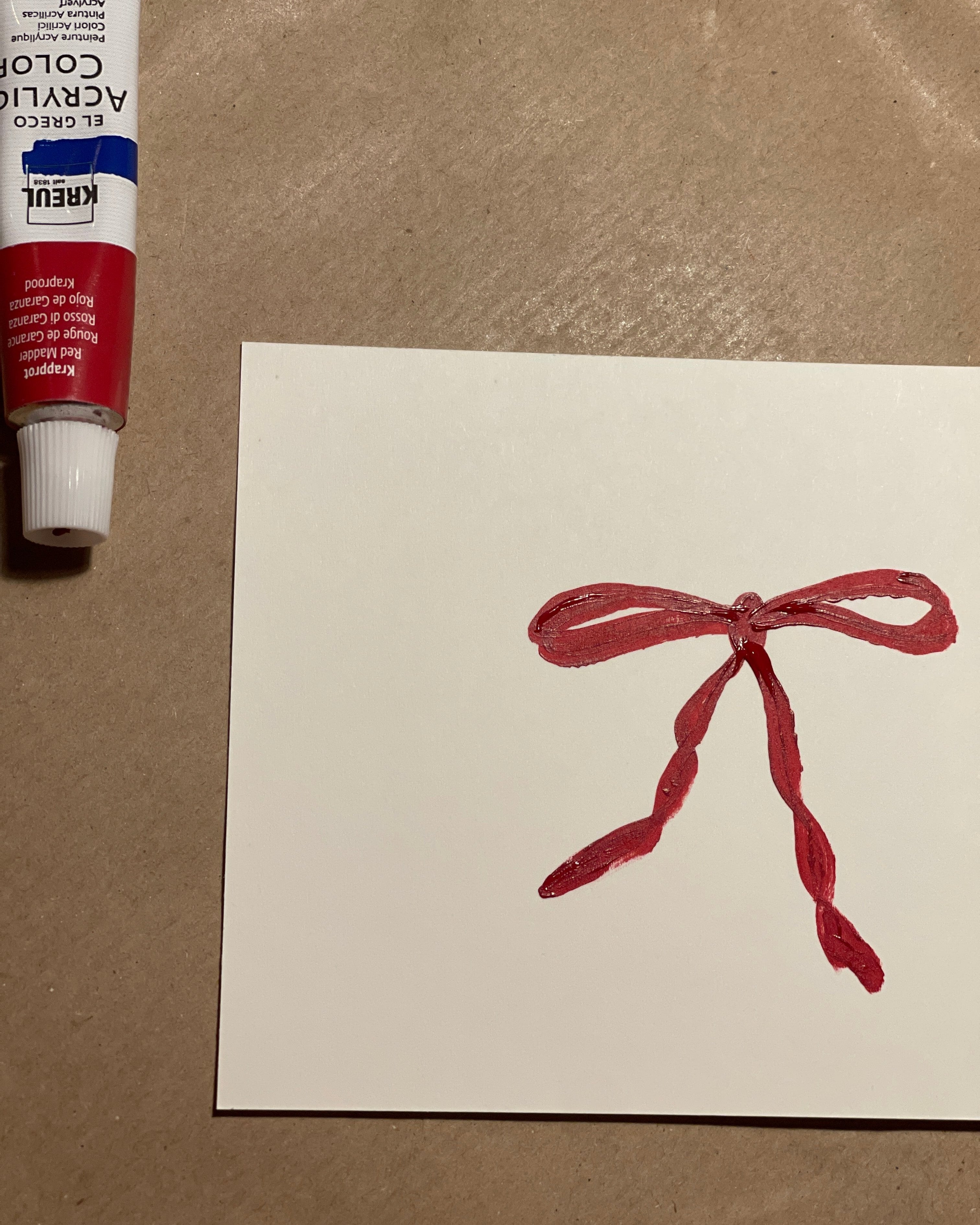 weihnachtskarte-rote-schleife-handgemalt-kathis-shoes