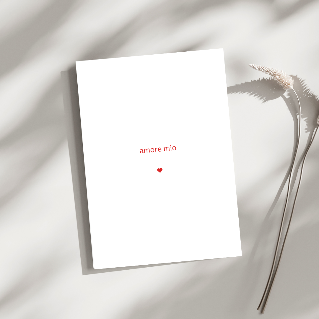 Stilvolle "Amore mio"-PostK
Karte die ideale Karte zur Hochzeit oder als Geburtstagskarte Liebe.
