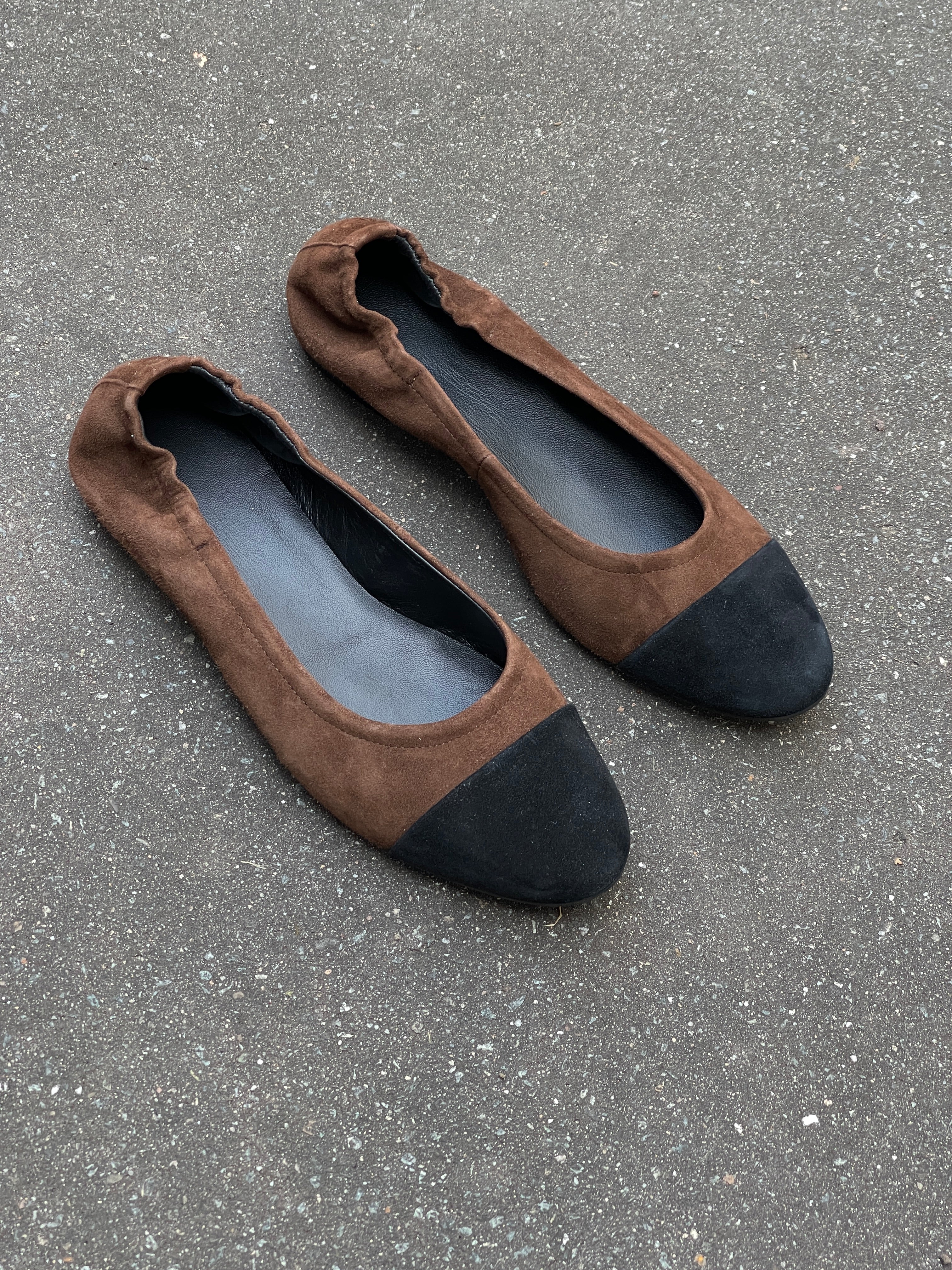Braun schwarze Ballerinas in Übergröße Größe 42–46 No.05