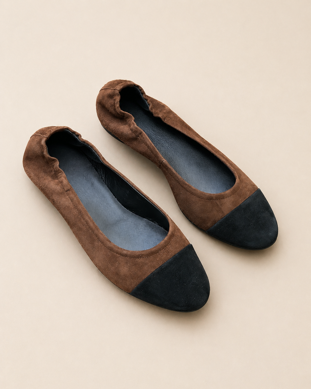 Braun schwarze Ballerinas in Übergröße Größe 42–46 No.05