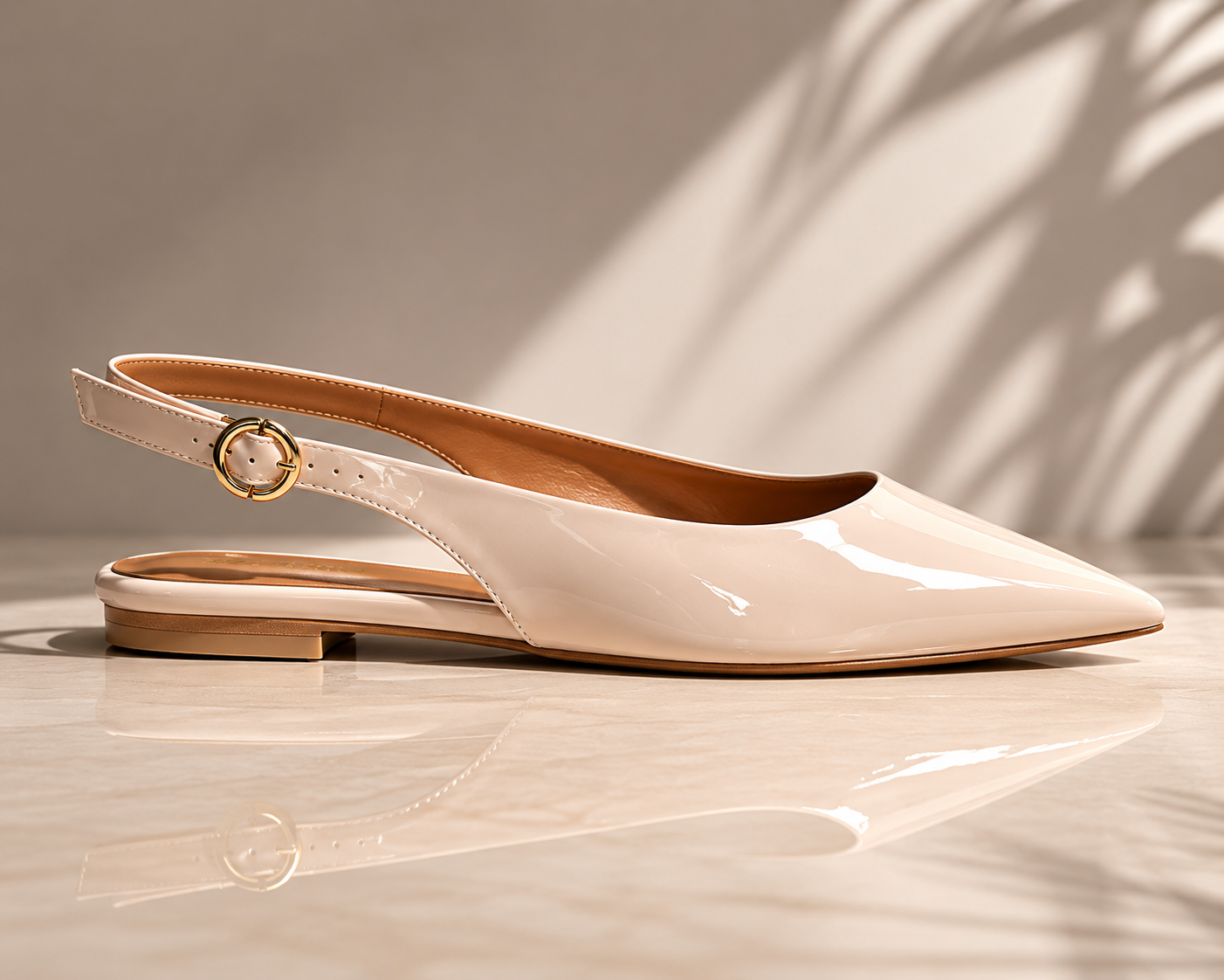 Slingback Ballerinas in Übergröße Nude Lack No.06 für Damen Größe 42 bis 46