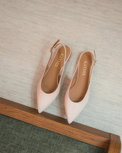 Slingback Ballerinas spitz Nudel lack