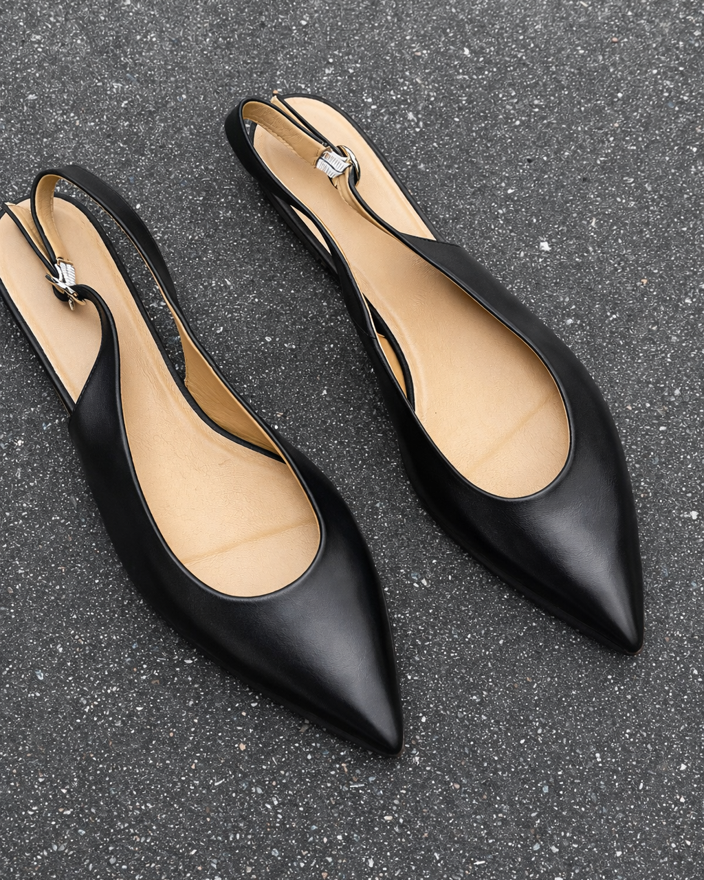 Slingback Ballerinas in Übergröße schwarz No.06 Damen Schuhe Größe 42–46