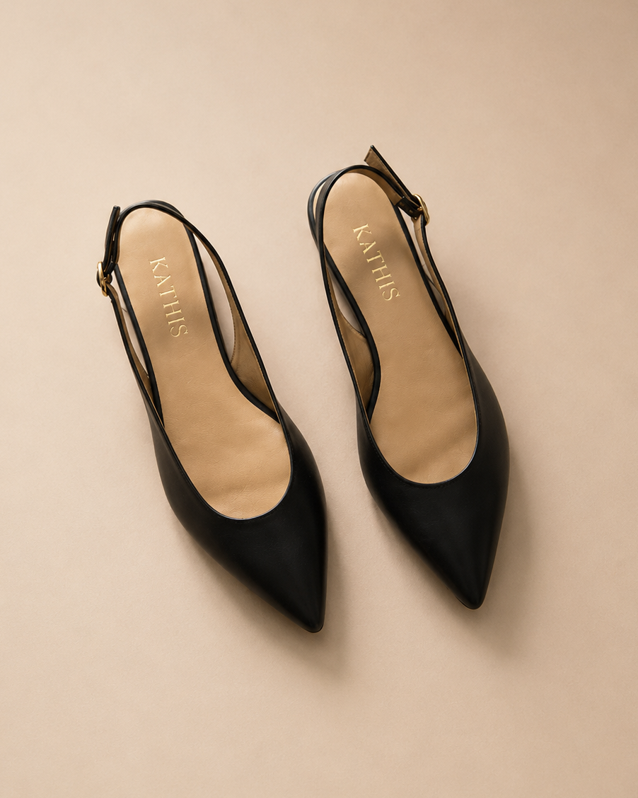 Slingback Ballerinas in Übergröße schwarz No.06 Damen Schuhe Größe 42–46